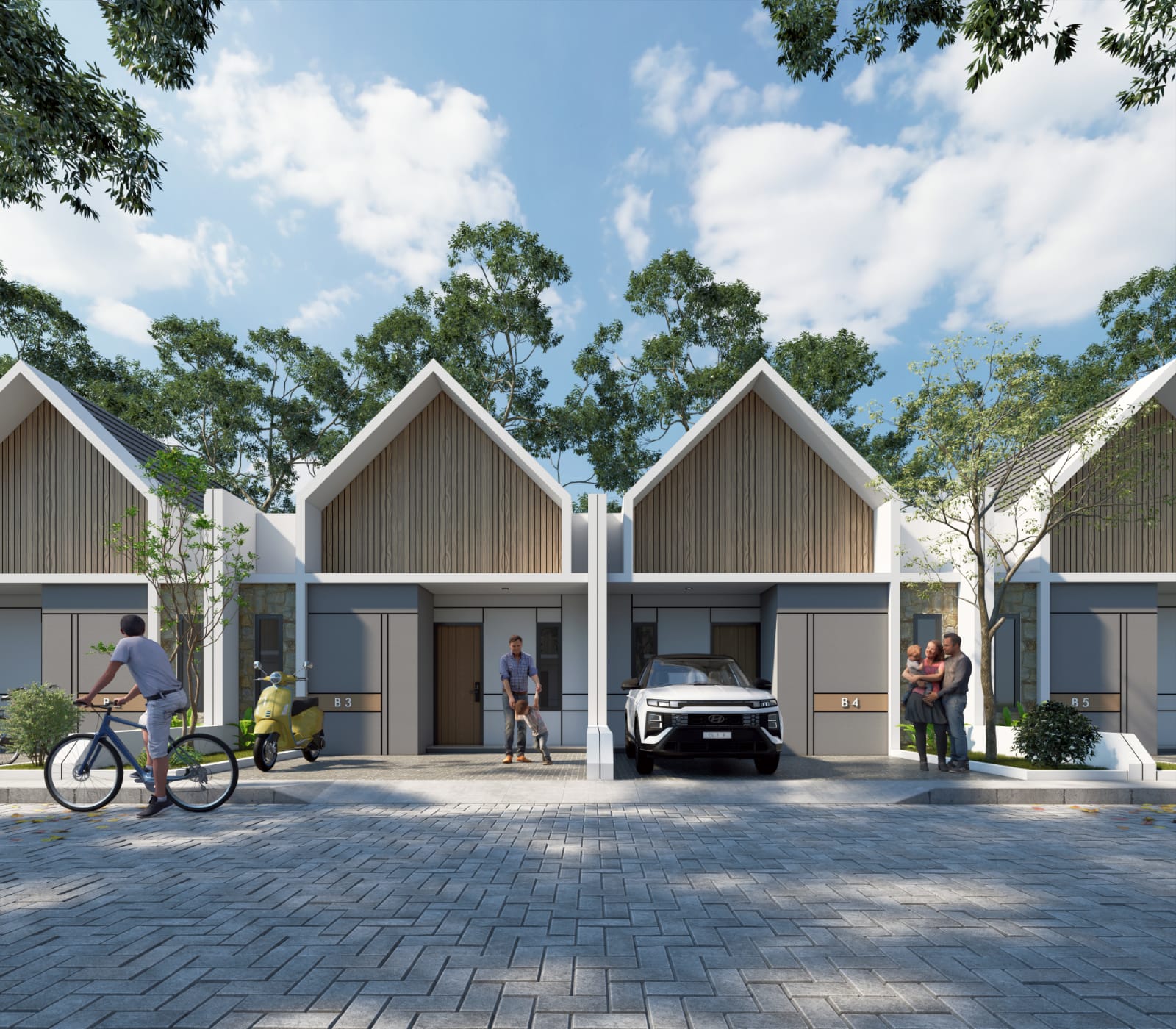 Render rumah Bumi Sakinah Hill tipe deret